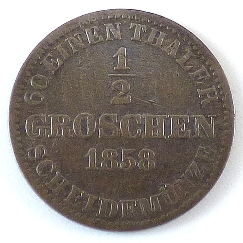 Groschen 1858 hannover - ½, groschen,